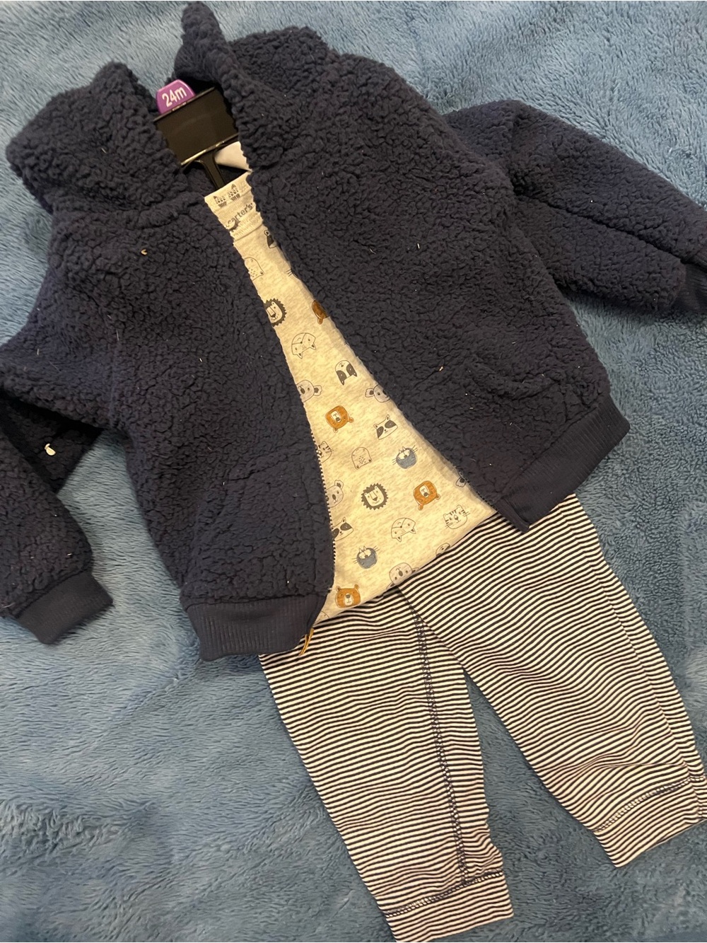 Carter's Gray Heather Animal Print Long-Sleeve Top